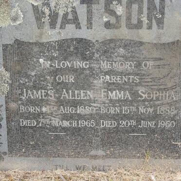 WATSON James Allen 1880-1965 &amp; Emma Sophia 1888-1960