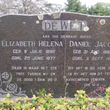 WET Daniel Jacobus, de 1892-1978 &amp; Elizabeth Helena 1892-1977