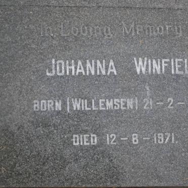 WINFIELD Johanna nee WILLEMSEN 1902-1971