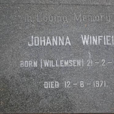 WINFIELD Johanna nee WILLEMSEN 1902-1971