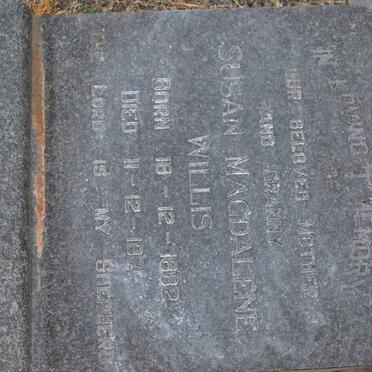 WILLIS Susan Magdalene 1882-1971