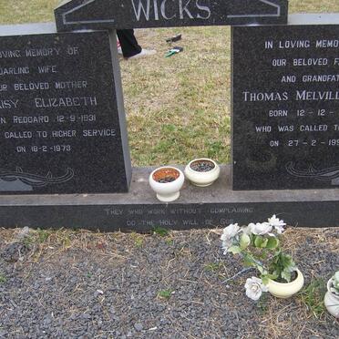 WICKS Thomas Melville 1927-1991 &amp; Daisy Elizabeth REDGARD 1931-1973