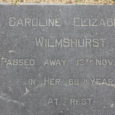 WILMSHURST Caroline Elizabeth -1970