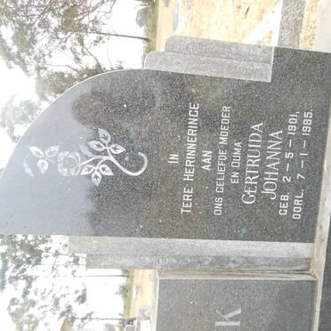 WYK Gertruida Johanna, van 1901-1985