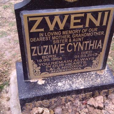 ZWENI Zuziwe Cynthia 1964-2013