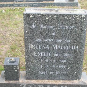 ZÜRICH Helena Mathilda Emilie nee KÖPKE 1909-1989