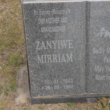 ZANYIWE Mirriam 1943-1990