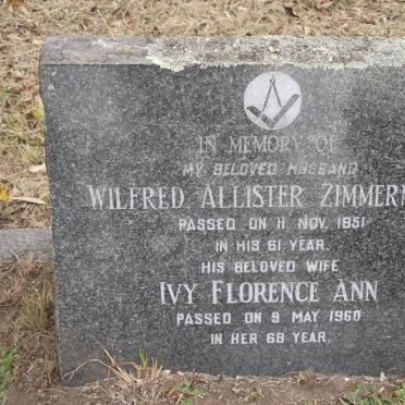 ZIMMERMAN Wilfred Allister -1951 &amp; Ivy Florence Ann -1960