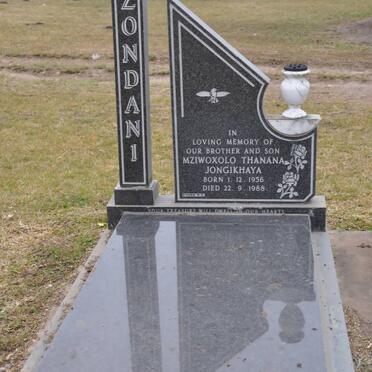 ZONDANI Mziwoxolo Thanana Jongikhaya 1956-1988