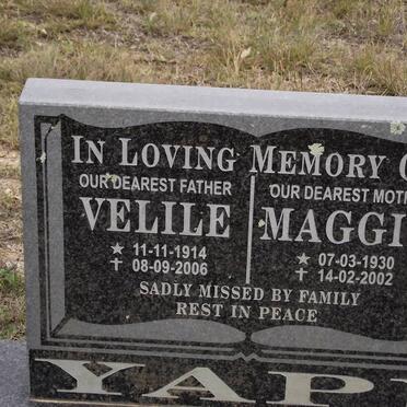 YAPI Velile 1914-2006 &amp; Maggie 1930-2002