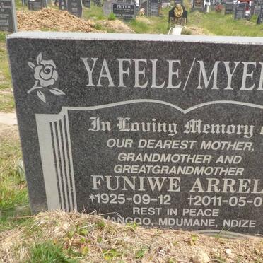 YAFELE Funiwe Arrel nee MYEKI 1925-2011