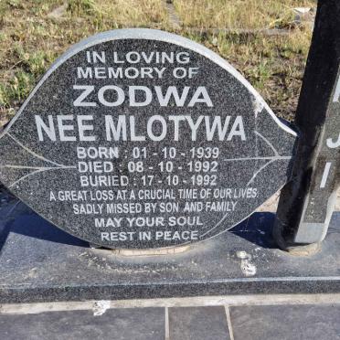 MJI Zodwa nee MLOTYWA 1939-1992