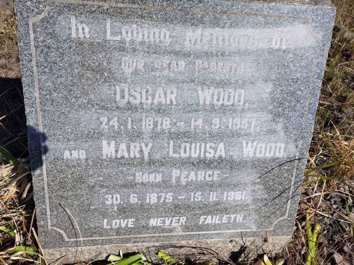 WOOD Oscar 1878-1957 & Mary Louisa PEARCE 1875-1961