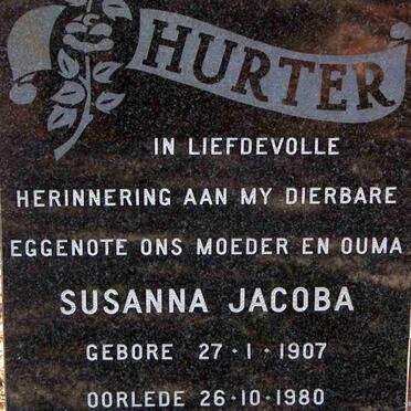 HURTER Susanna Jacoba 1907-1980