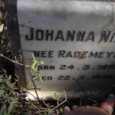 NIXON Johanna nee RADEMEYER 1895-1936