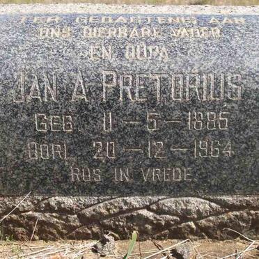 PRETORIUS Jan. A. 1885-1964