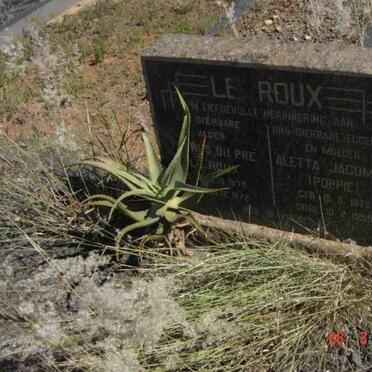 ROUX Petrus Du Pre, le 1875-1972 &amp; Aletta Jacomina 1877-1959