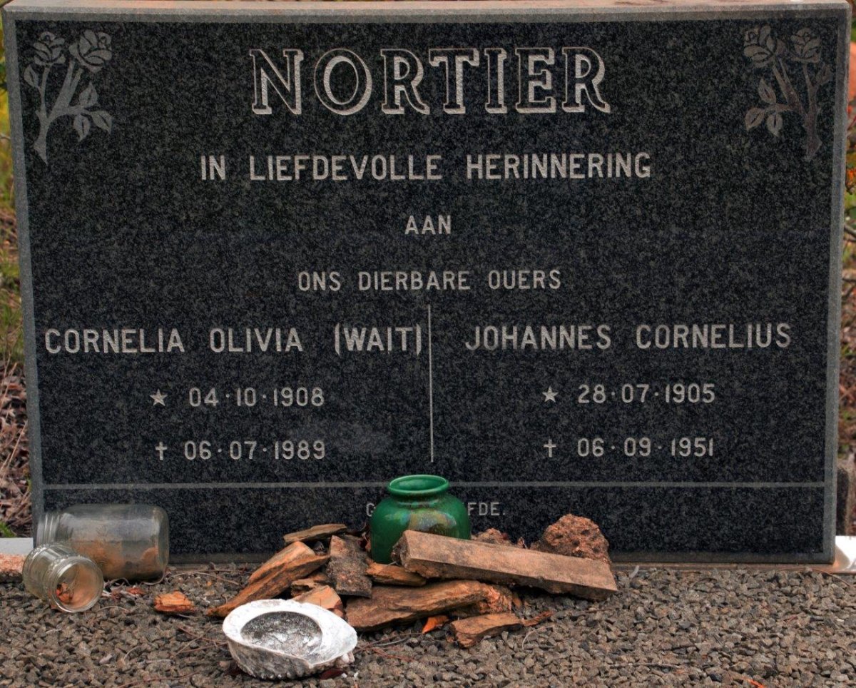 NORTIER Johannes Cornelius 1905-1951 &amp; Cornelia Olivia WAIT 1908-1989