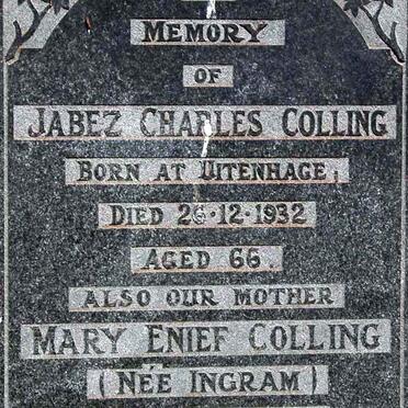 COLLING Jabez Charles -1932 &amp; Mary Enief INGRAM 1864-1954