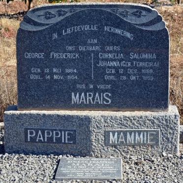 MARAIS George Frederick 1884-1954 &amp; Cornelia Salomina Johanna FERREIRA 1889-1953