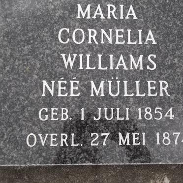 WILLIAMS Maria Cornelia nee MÜLLER 1854-1874