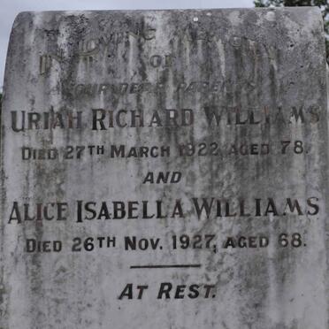 WILLIAMS Uriah Richard -1922 &amp; Alice Isabella -1927