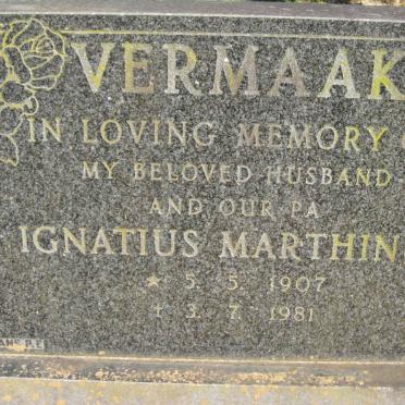 VERMAAK Ignatius Marthinus 1907-1981