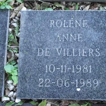 VILLIERS Rolene Anne, de 1981-1989