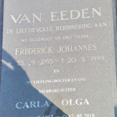 EEDEN Frederick Johannes, van 1955-1999 &amp; Carla Olga 1992-2018