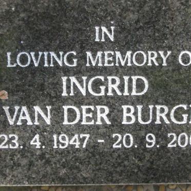BURGH Ingrid, van der 1947-2009
