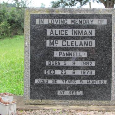 Mc CLELAND Alice Inman nee PANNELL 1882-1973