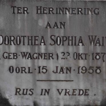 WAIT Dorothea Sophia nee WAGNER 1870-1958