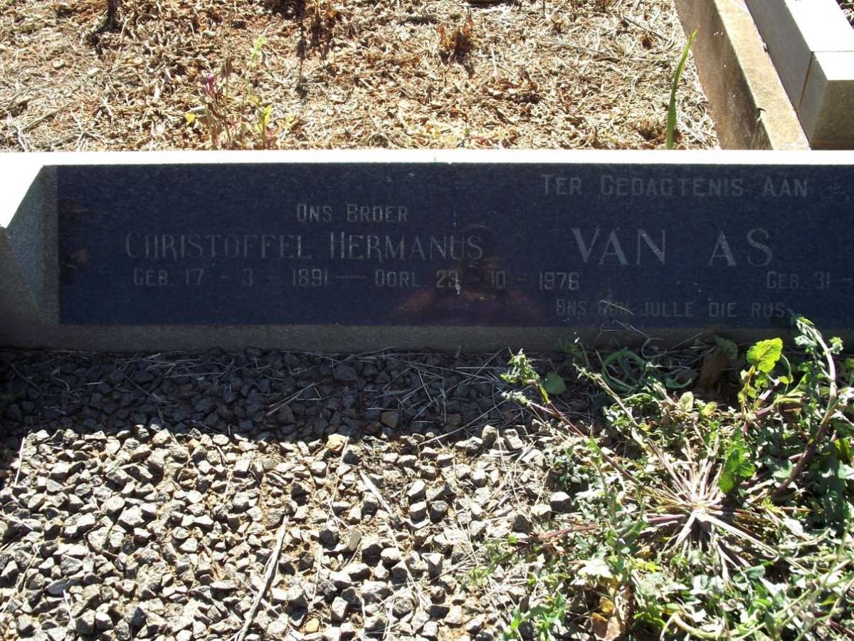 AS Christoffel Hermanus, van 1891-1976