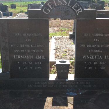 GEISSLER Hermann Emil 1924-1979 &amp; Vinzetta H. 1927-1988