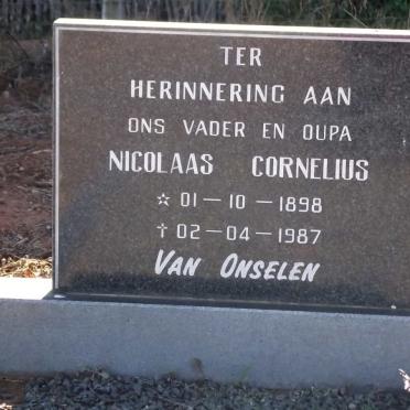 ONSELEN Nicolaas Cornelius, van 1898-1987