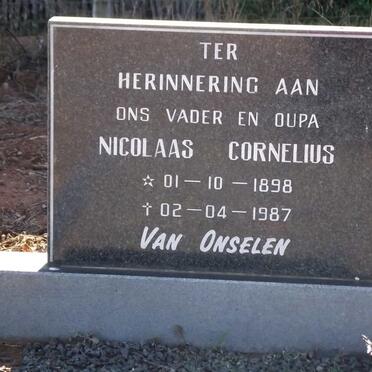 ONSELEN Nicolaas Cornelius, van 1898-1987