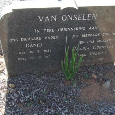 ONSELEN Daniel, van 1921-1971 &amp;  Maria Cornelia VERWEY 1925-1968