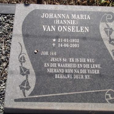 ONSELEN Johanna Maria, van 1932-2001