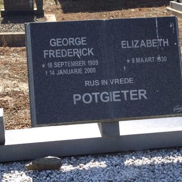 POTGIETER George Frederick 1909-2000 &amp; Elizabeth 1930-