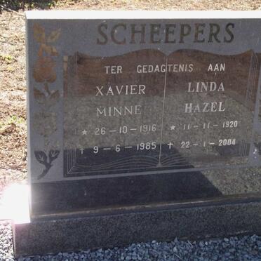 SCHEEPERS Xavier Minnie 1916-1985 &amp; Linda Hazel 1920-2004