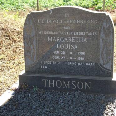 THOMSON Margaretha Louisa 1906-1981