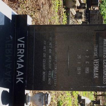 VERMAAK Matthys Gerhardus 1951-1979