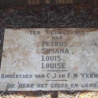 VERMAAK Petrus :: VERMAAK Susana :: VERMAAK Louis:: VERMAAK  Louise