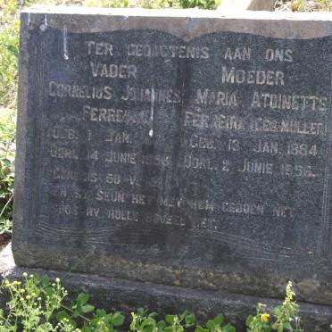FERREIRA Cornelius Johannes 1871-1956 &amp; Maria Atoinette MULLER 1884-1956