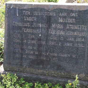 FERREIRA Cornelius Johannes 1871-1956 &amp; Maria Atoinette MULLER 1884-1956