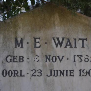 WAIT M.E. 1869-1907