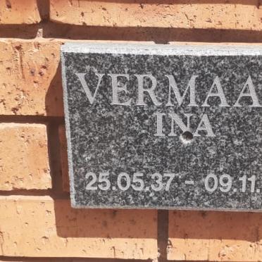 VERMAAK Ina 1937-2012