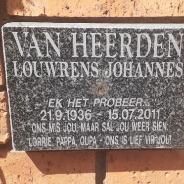 HEERDEN Louwrens Johannes, van 1936-2011