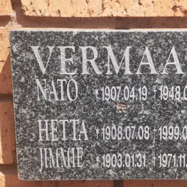 VERMAAK Nato 1907-1948 :: VERMAAK Hetta 1908-1999 :: VERMAAK Jimmie 1903-1971