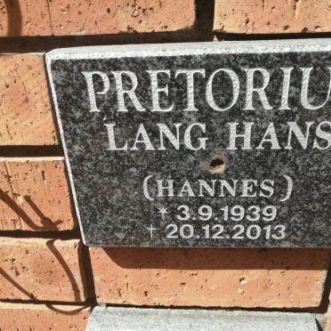 PRETORIUS Hannes 1939-2013